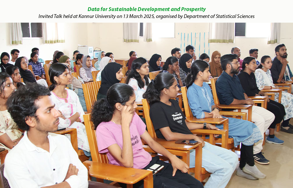 Invited Talk on Data for Sustainable Development held at Kannur University on 13-03-2025.