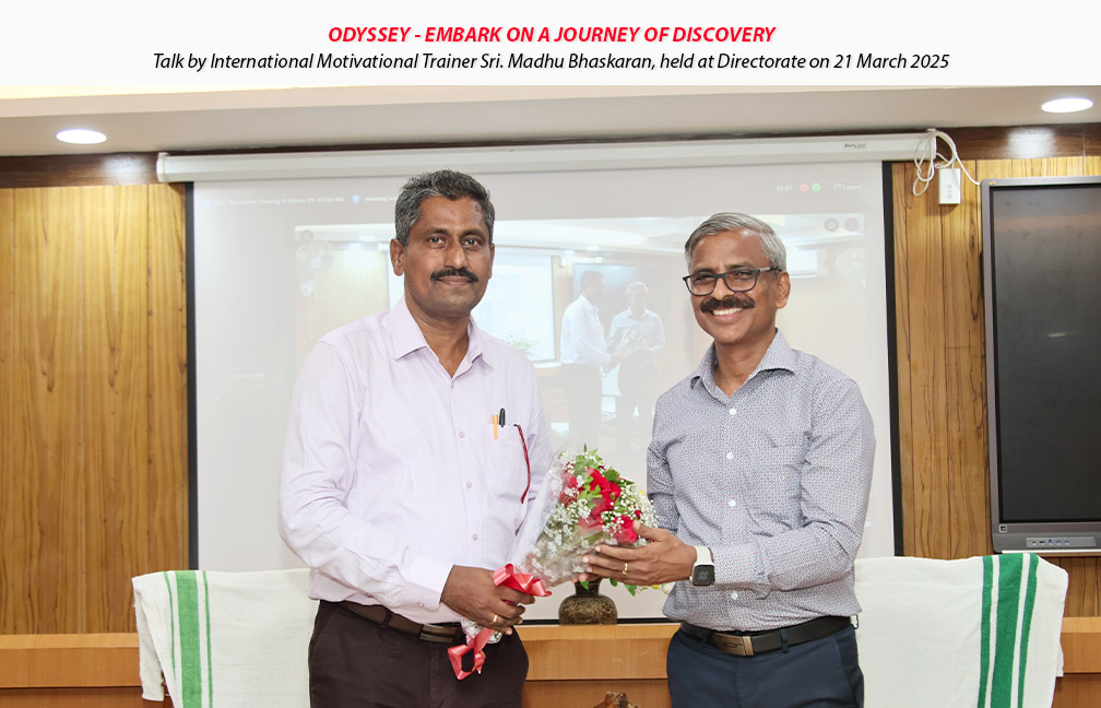 Motivational talk by Sri. Madhu Bhaskaran organised in the directorate on 21-03-2025.