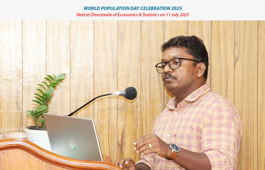 World Population day celebration held on 11-07-2025. Dr. Arun Kumar, Asst Prof, Dept of Population Studies, Keral University, delivers the speech.