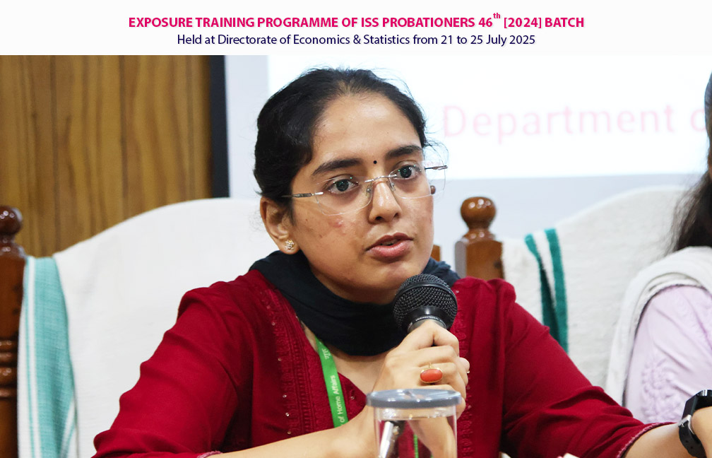 Exposure training of probationers of ISS 2024 batch held at Directorate on 21-07-2025. Ms. Agrima Rastogi from UP.