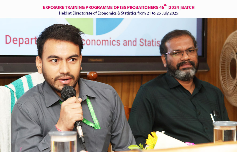 Exposure training of probationers of ISS 2024 batch held at Directorate on 21-07-2025. Mr. Yogesh Kumar from Haryana.