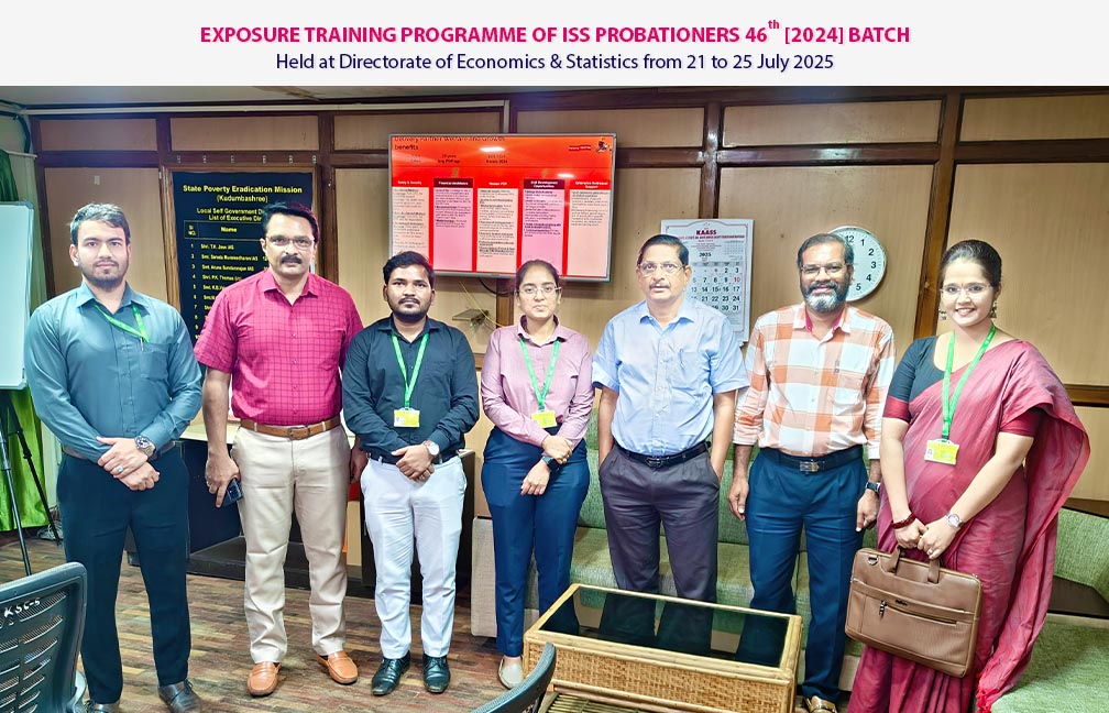 Exposure training of probationers of ISS 2024 batch. Visit to Kudumbasree Mission and meeting with ED held on 23-07-2025.