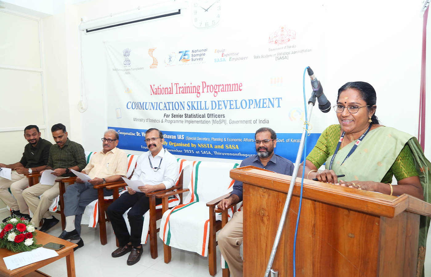 Inaugural session of Training for SSO of MoSPI held at SASA on 10 Nov 2025. Welcome address by Smt. Resmi C P, Addl Dir DES.