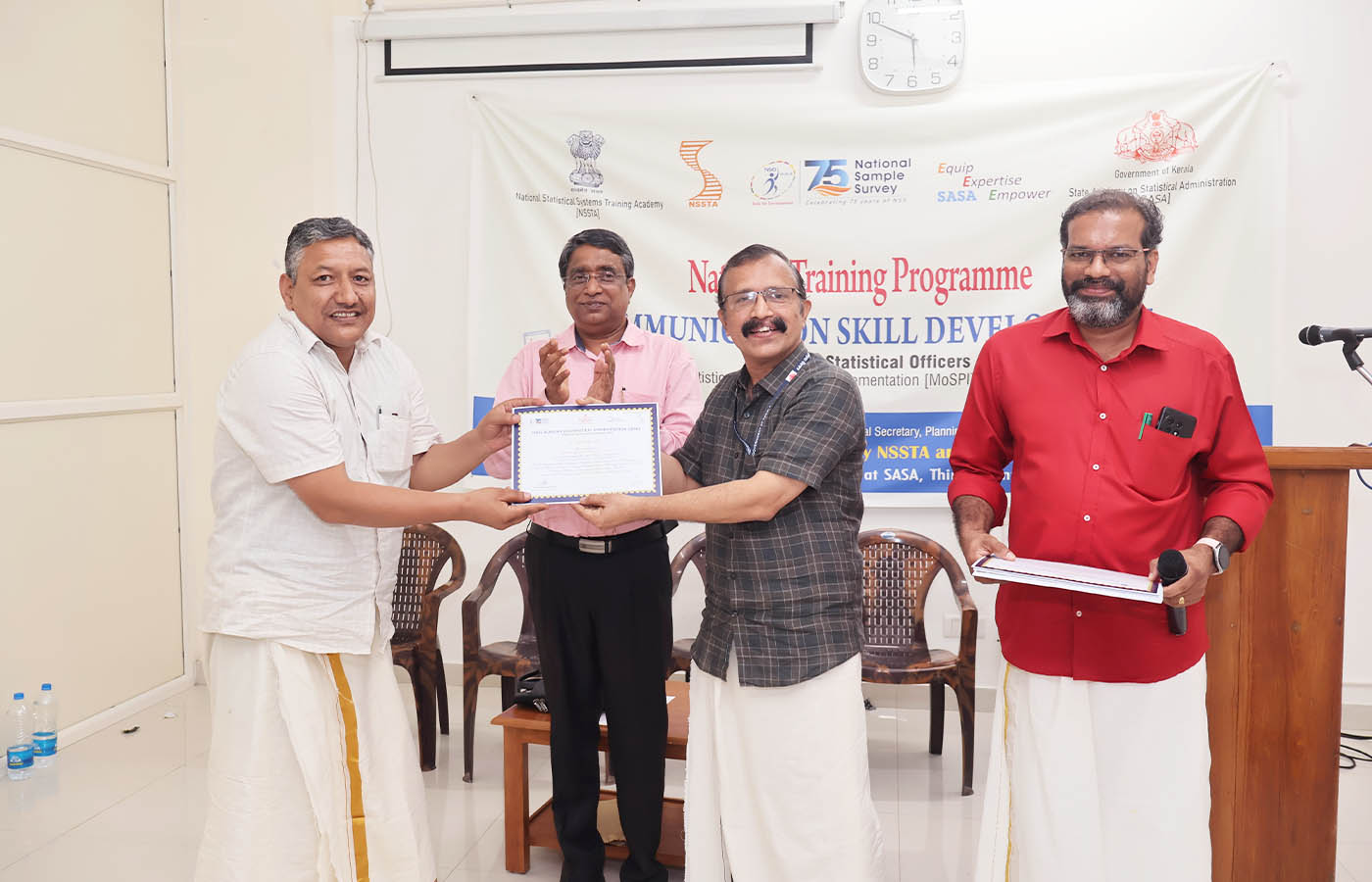 Presenting certificate to Sri. Chhering Vidya, Senior Statistical Officer, NSO (FOD) RO Shimla, HP