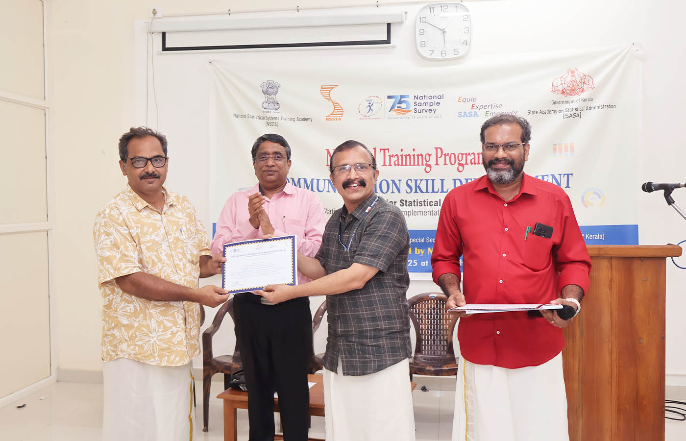 Presenting certificate to Sri. Sudhir Kumar Jha, Senior Statistical Officer, NSO (FOD) RO Patna, Bihar