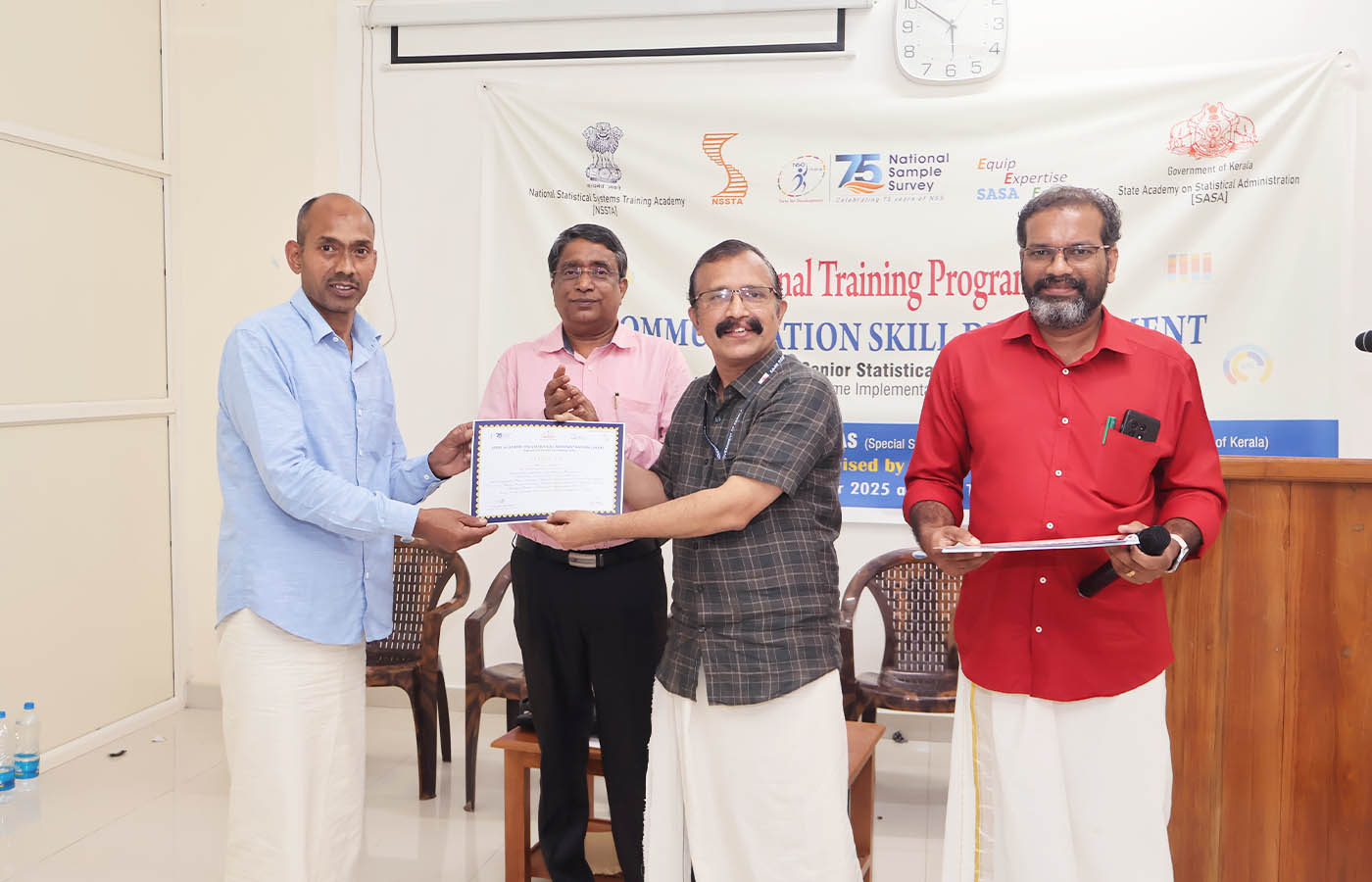 Presenting certificate to Sri. Mehar Chand Negi, Senior Statistical Officer, NSO (FOD) RO Shimla, HP