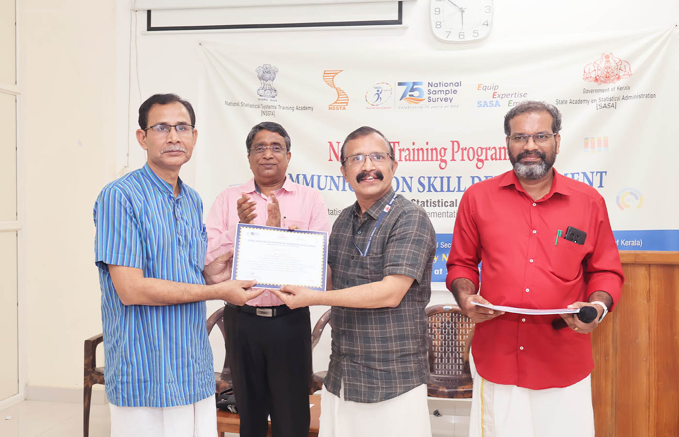 Presenting certificate to Sri. Devendra Kumar, Senior Statistical Officer, NSO (FOD) RO Patna, Bihar