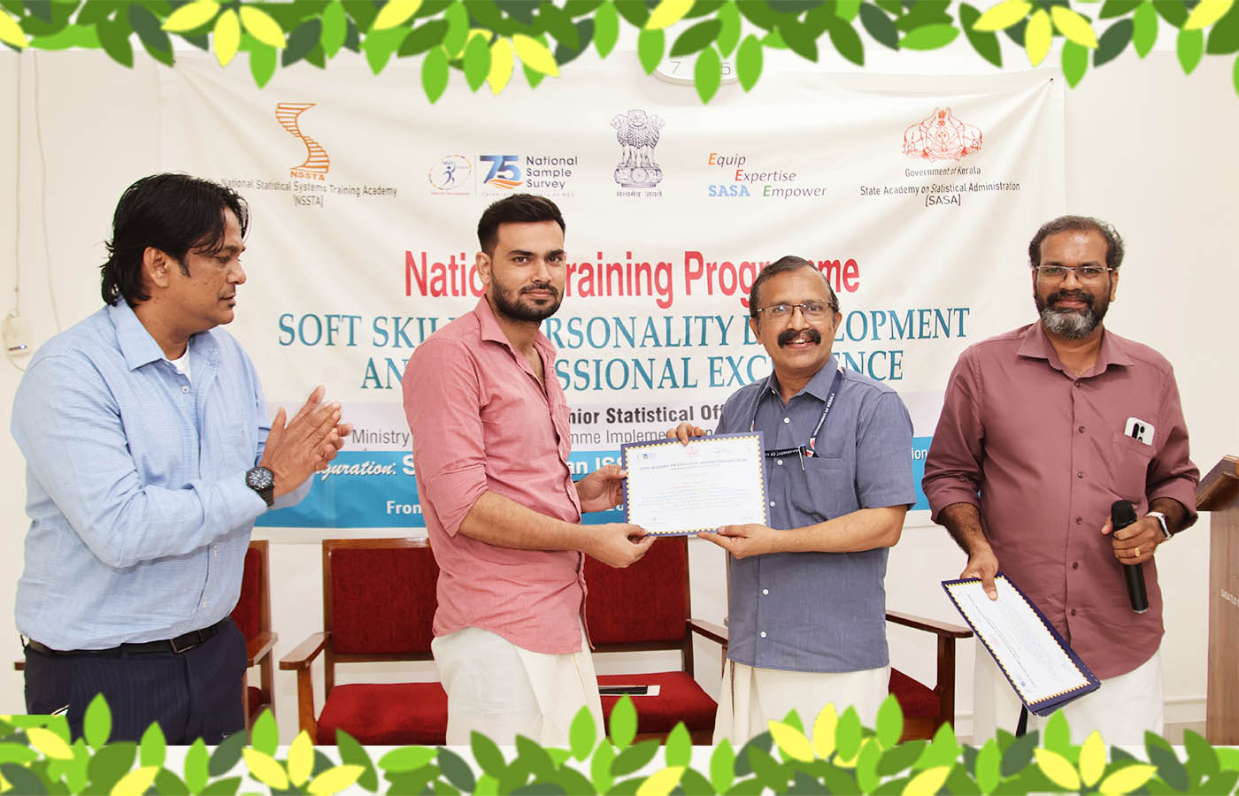 Presenting the certificate to Sri. Sanjeet Kumar, Junior Statistical Officer, MoSPI, RAU1